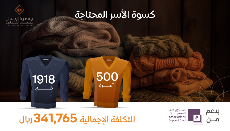 صرف كسوة الأسر المحتاجة لـ 500 أسرة